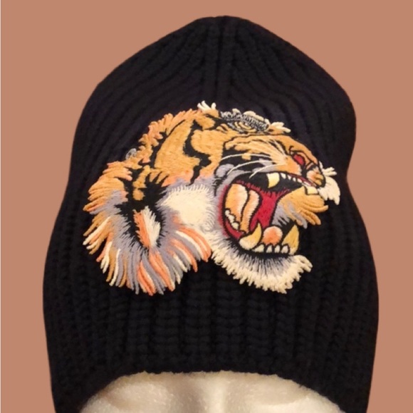 NWT Authentic GUCCI TIGER HEAD-EMBROIDERED Hat M - Picture 6 of 9